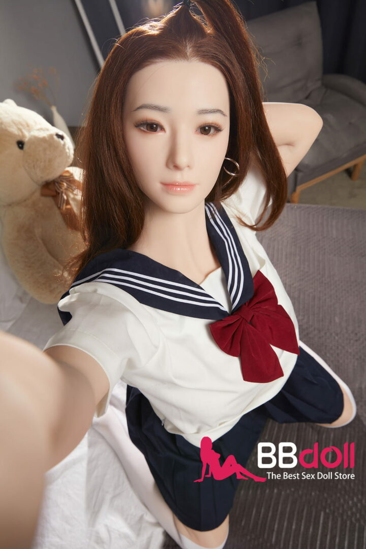 160cm 5ft2 D cup Japanese Student Suit Silicone Sex Dolls Wendy 8 sex doll